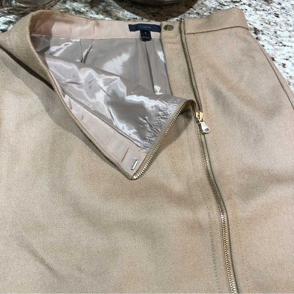 J. Crew 100% Wool Zip Pencil Skirt in Tan 2 - Picture 8 of 11